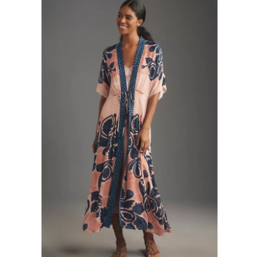 NWT Anthropologie Bl-nk Printed Sheer Kaftan